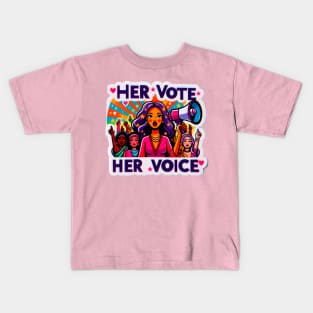 Her Vote, Her Voice - Women's Political Advocacy Kids T-Shirt